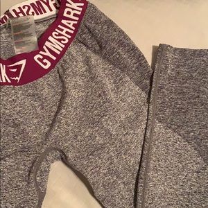 Gymshark Flex Crop Legging- Charcoal/ Plum